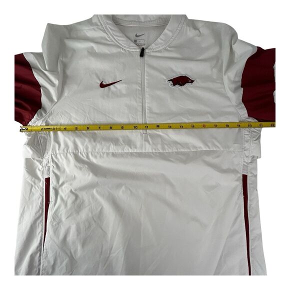 Arkansas Razorbacks Nike Jacket Mens S Windbreaker 1/4 Zip White On-Field - Picture 9 of 16